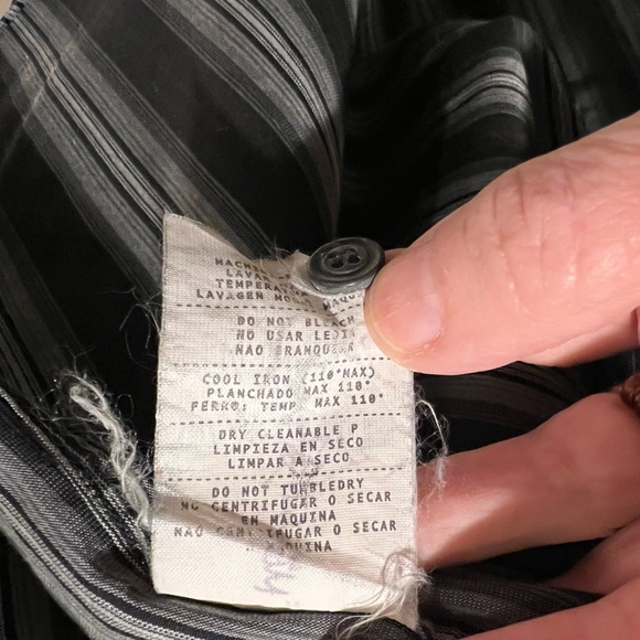 Ermenegildo Zegna Dress Shirt Mens Grey/Black Stripes EUC - L - Picture 5 of 7